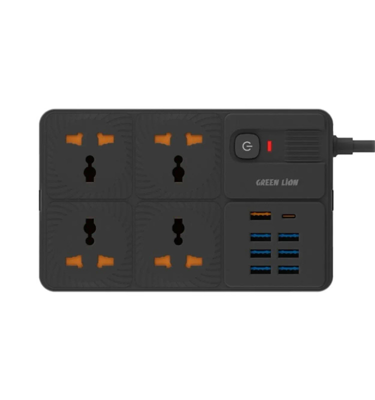 چند راهی و شارژر گرین لاین Green Lion هفت پورت USB-A و 1 پورت PD