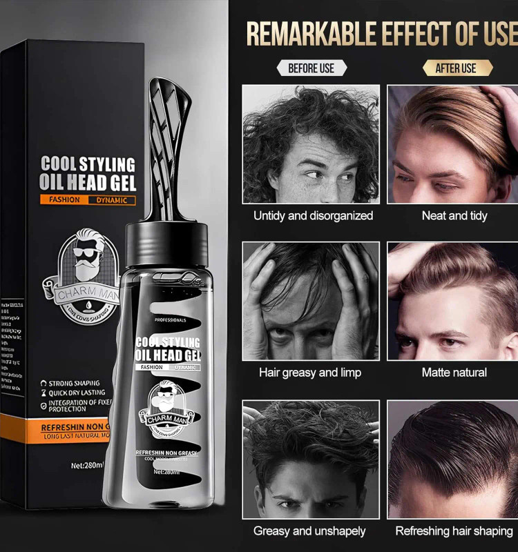 ژل مو تثبیت کننده و حالت دهنده ی مو آقایان حجم ۲۸۰ گرم COOL STYLING OIL HEAD GEL SADOER